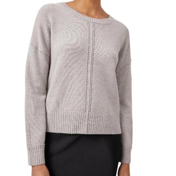 Rails "Presley" Dove Gray Cashmere Wool Blend Pullover Round Neck Sweater M - Picture 1 of 10